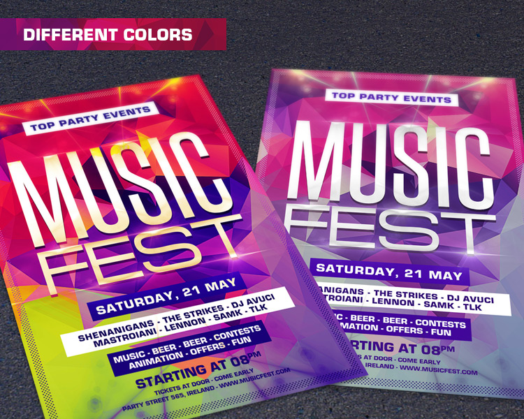Printable Free Music Festival Party Flyer Template