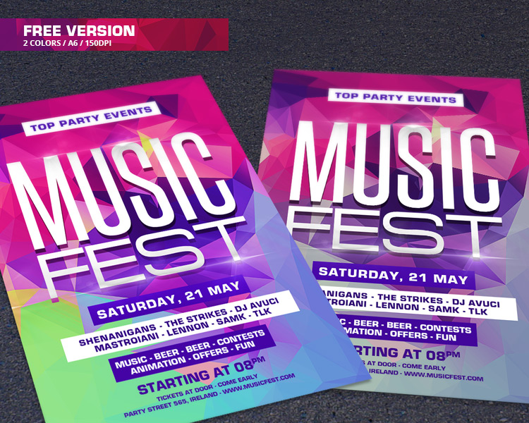 Free Music Festival Party Flyer Template