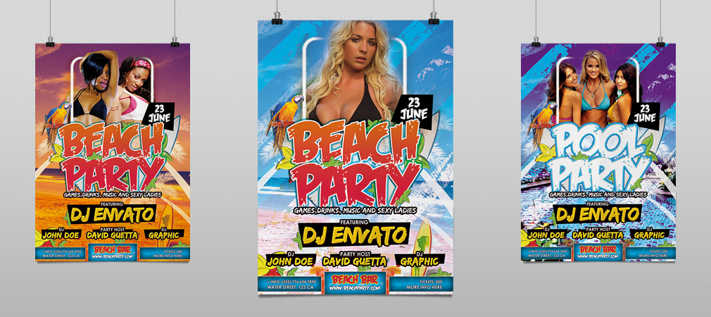 Beach Pool Summer Party Flyer