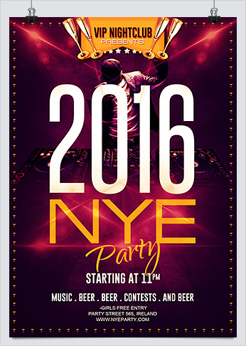 Free New year Eve Party Flyer Template