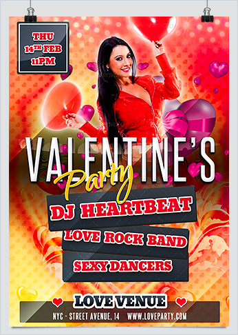 Free Valentine Party Flyer Template