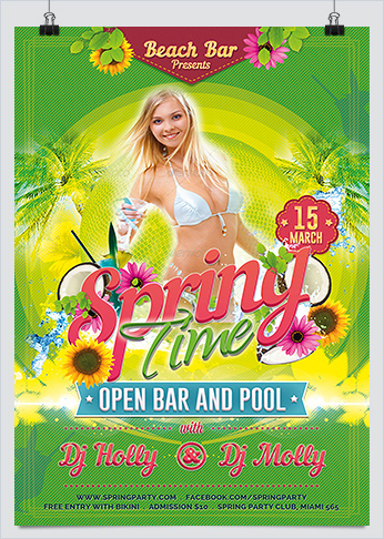 Fresh Spring Time Party Flyer Template