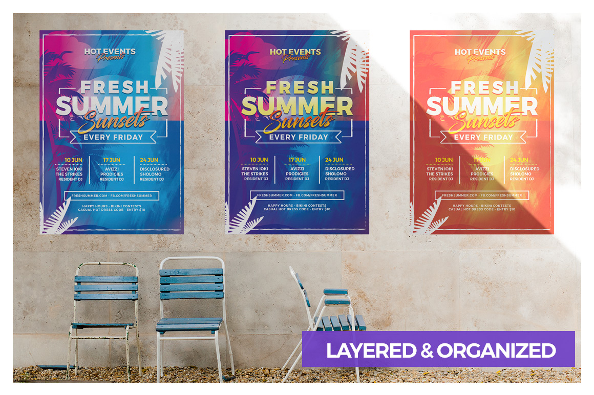 Printable Fresh Summer Events Flyer Template