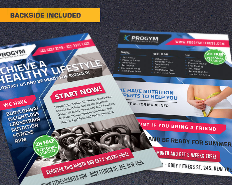Free Sports Fitness Gym Business Flyer Template