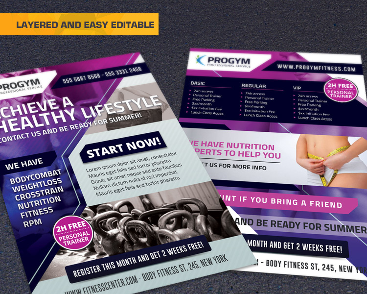 Free Sports Fitness Gym Promotion Printable Flyer