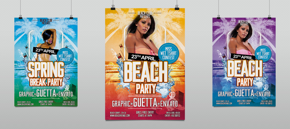 Spring Break Beach party Flyer